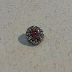 Pink and clear Rhinestone to support Breast Cancer snap charm